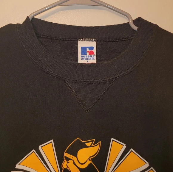 Vintage Russell Athletic MARSHALL VIKINGS Men's Lg Crewneck Sweater made in USA - Picture 4 of 6